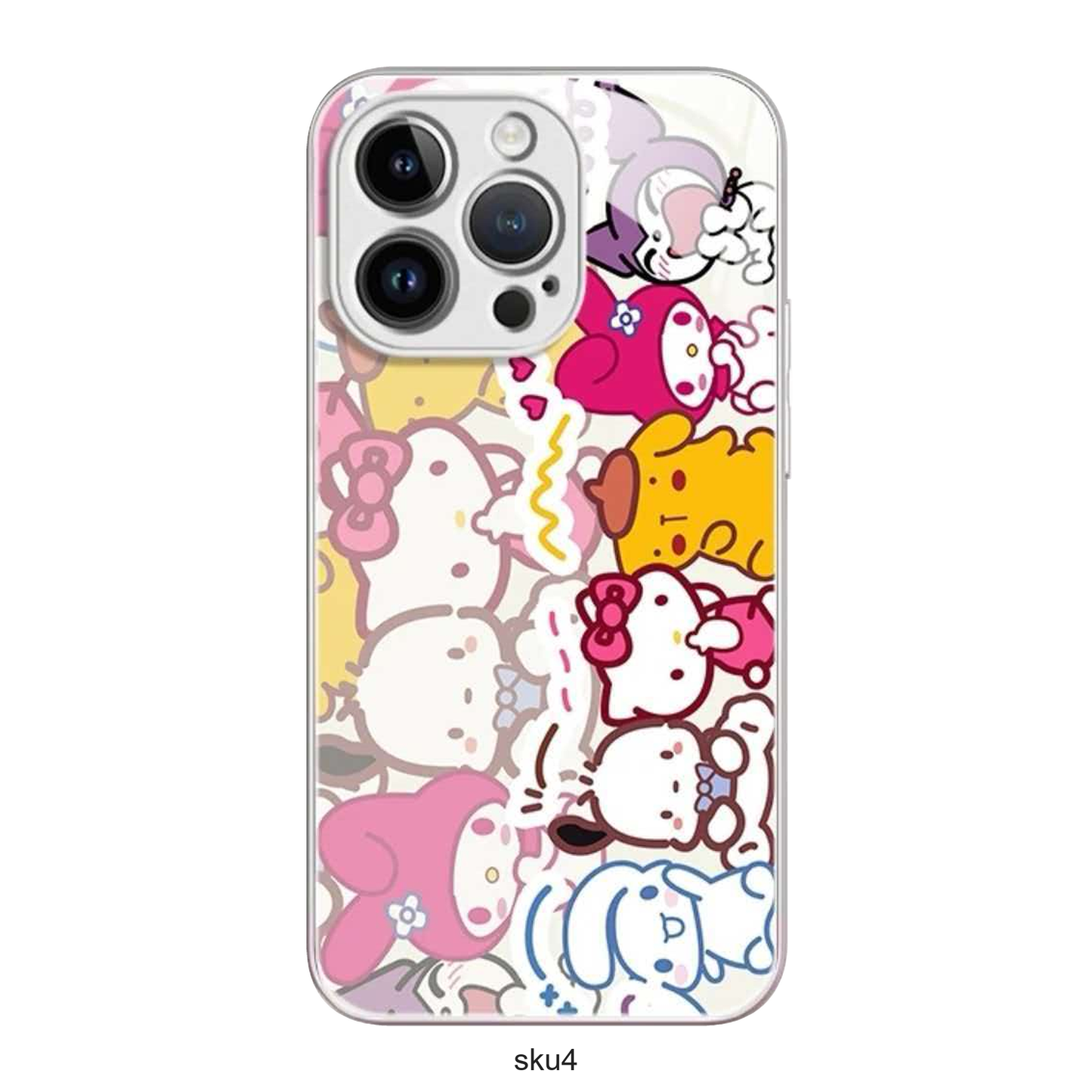 156.スマホケース キャラクター柄 かわいい クリアケース 背面プリント カメラ周り保護 おしゃれ ピンク