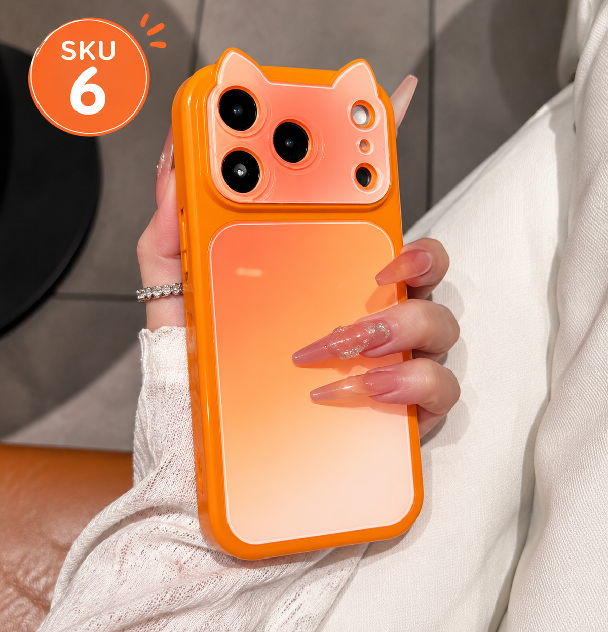 164【ブランド名】 スマホケース 対応【iPhone 機種名】 猫耳デザイン グラデーションカラー かわいい シリコン 耐衝撃 カメラ保護 レディース 可愛い スマホカバー 6 色選択可能