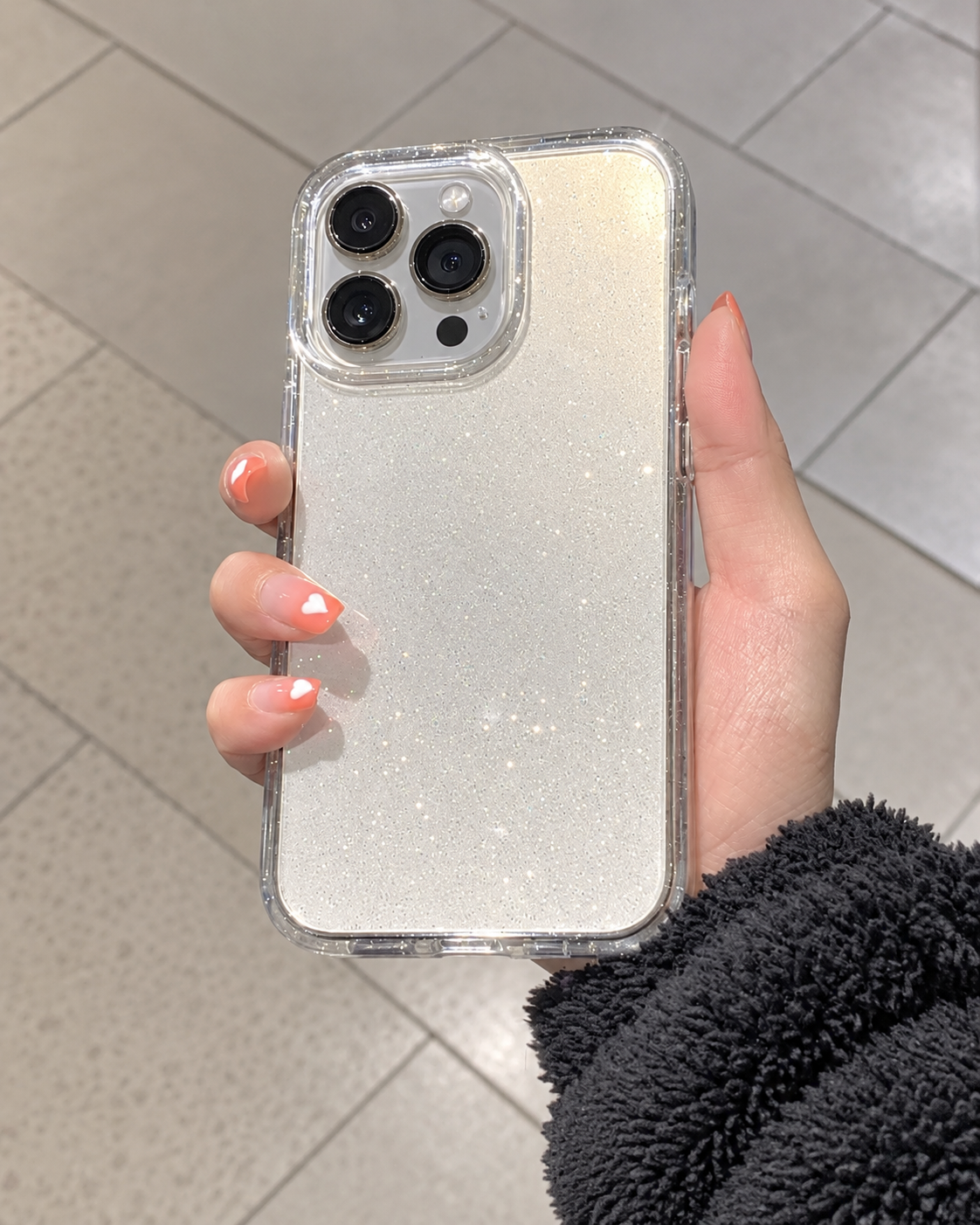 152.✨インスタ風きらきら|クリア大窓スマホケース iPhone17/16ProMax