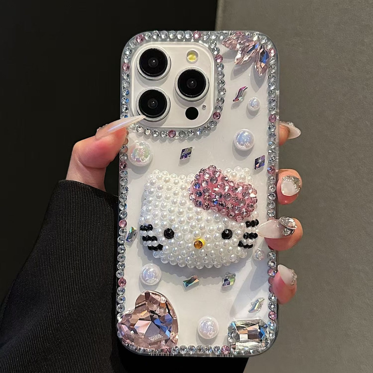 092.オールカバー ラインストーンスマホケース Galaxy S24/S25Ultra/S22/S23 対応 キャラクターデザイン