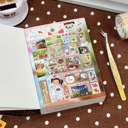 172.ステッカーブック 切り抜き済み ゆめかわいい レトロ 萌えキャラクター 手帳素材 シール帳 DIY デコレーション グッズデコ コレクション 女の子 プレゼント