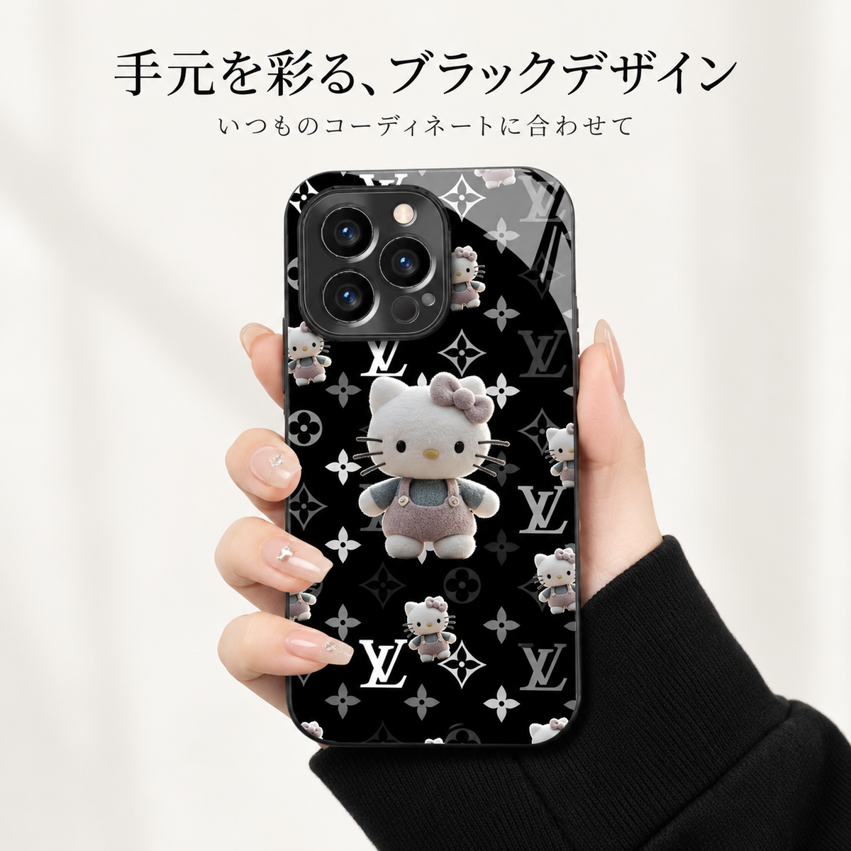 215.ガラス背面 おしゃれデザインスマホケース ビーズストラップ付き 耐衝撃 カメラ保護 かわいい 大人可愛い 韓国風 携帯カバー