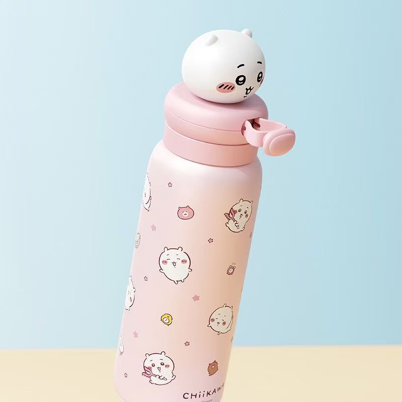178.ちいかわ 水筒 550ml 保温保冷水筒 316ステンレス ストロー付き 真空断熱 立体キャップ かわいい キャラクター 学生 通勤 プレゼント 3種類