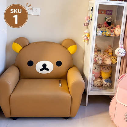 165【ブランド名】キッズソファ 子供用ソファ くまデザイン 一人掛け PU レザー お手入れ簡単 耐汚れ ベビーチェア 子供部屋 かわいい 子供椅子 誕生日プレゼント 2 色展開