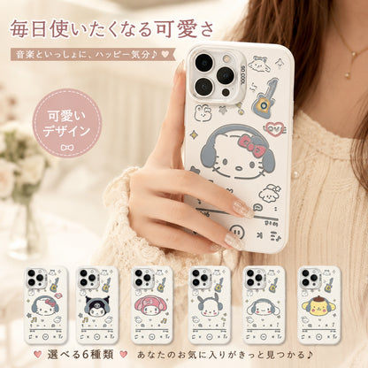 090.イヤホンをしたネコ柄 耐衝撃スマホケース iPhone17ProMax/16Plus/14/13 対応