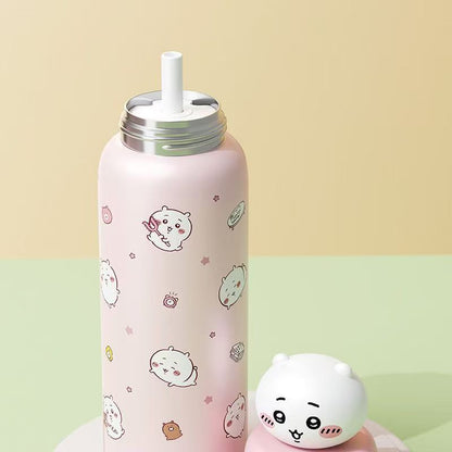 178.ちいかわ 水筒 550ml 保温保冷水筒 316ステンレス ストロー付き 真空断熱 立体キャップ かわいい キャラクター 学生 通勤 プレゼント 3種類