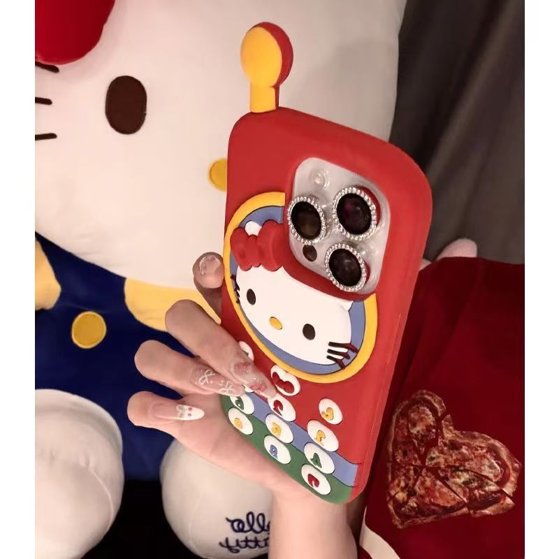207.レトロガラケー風 アンテナ付きシリコン iPhone ケース 3D 立体デザイン 可愛い 厚手衝撃吸収 落下防止 スマホカバー