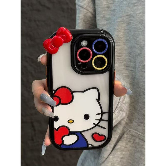 027.iPhone 17/16/15/14/13 Pro Max対応 スマホケース レディース iPhone XS/7/8 Plus対応 ハートを抱くT猫デザイン
