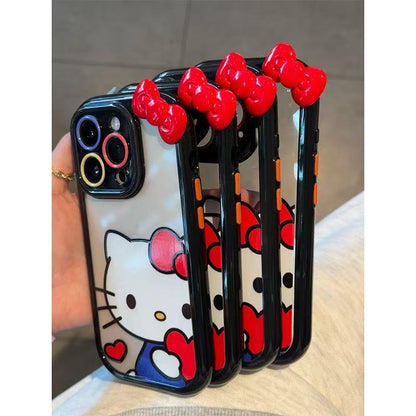 027.iPhone 17/16/15/14/13 Pro Max対応 スマホケース レディース iPhone XS/7/8 Plus対応 ハートを抱くT猫デザイン