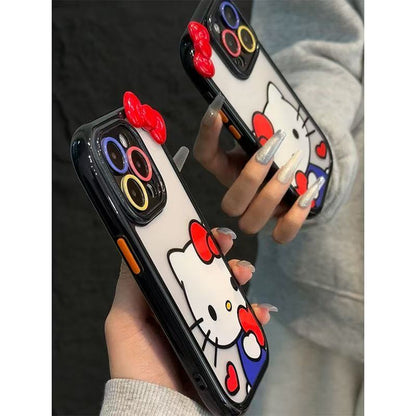 027.iPhone 17/16/15/14/13 Pro Max対応 スマホケース レディース iPhone XS/7/8 Plus対応 ハートを抱くT猫デザイン