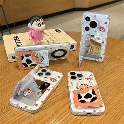 149.😴眠るしんちゃんスタンド付き｜iPhone17ProMax スマホケース