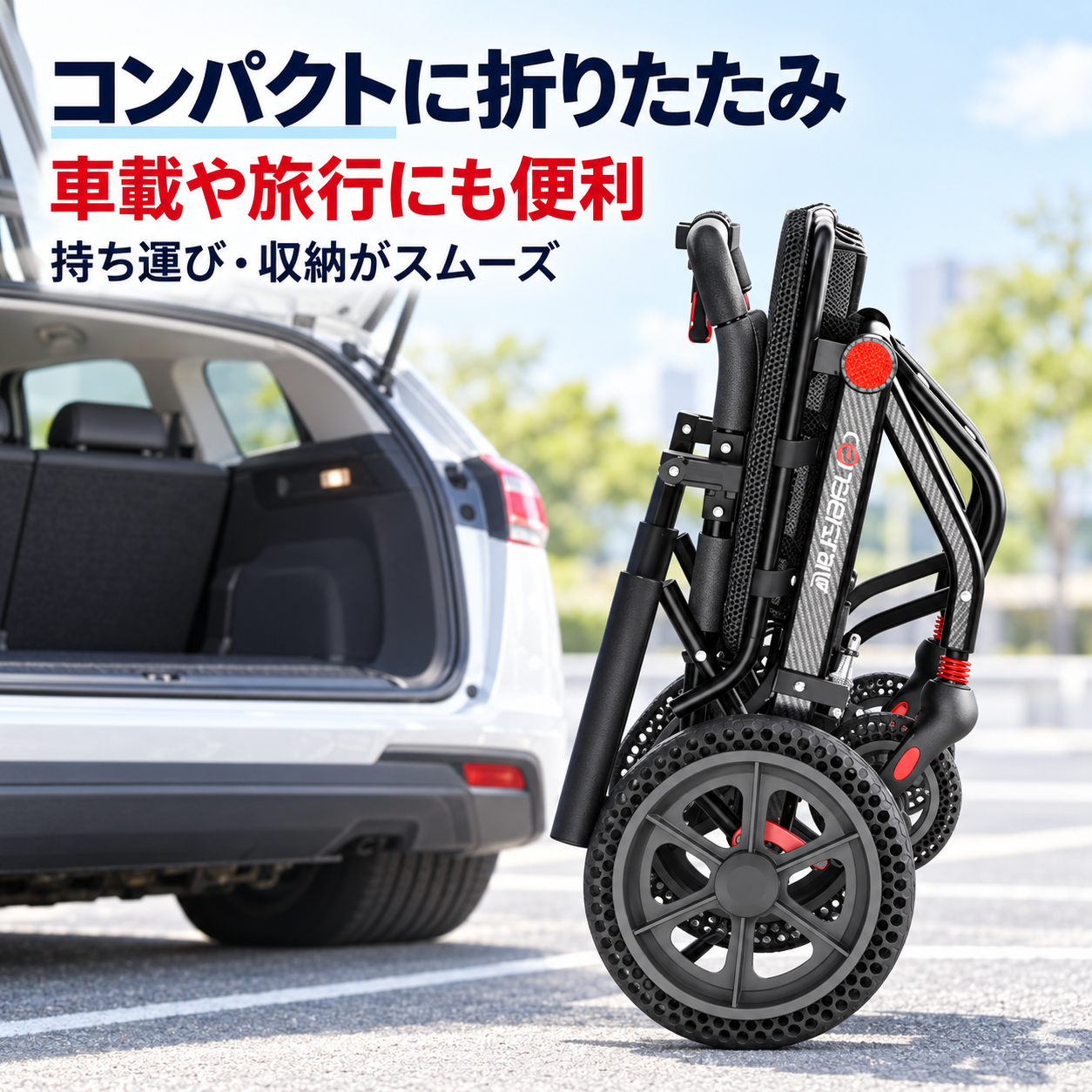 153.🚗折り畳み軽量車椅子｜飛行機新幹線 OK 高齢者・骨折サポート