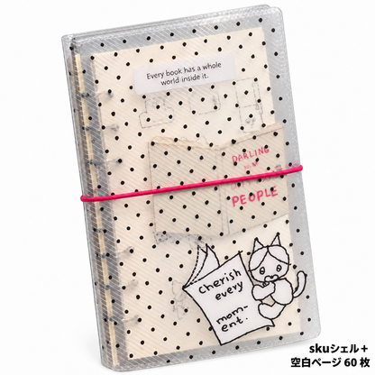 216.A6 リングファイル 手帳 透明 PVC 水玉模様 韓国風 かわいい バインダー ノート 収納 文具 学生 手帳用