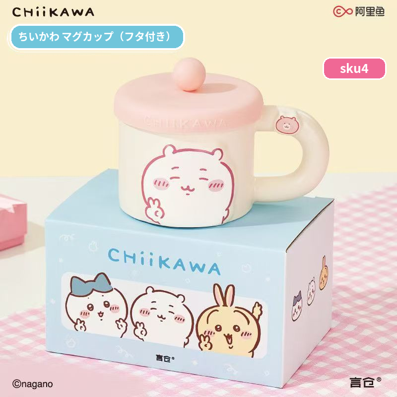 222.**タイトル：** ちいかわ 蓋付きマグカップ セラミック 350ml 電子レンジ対応 プレゼント ギフトボックス付き ハチワレ うさぎ