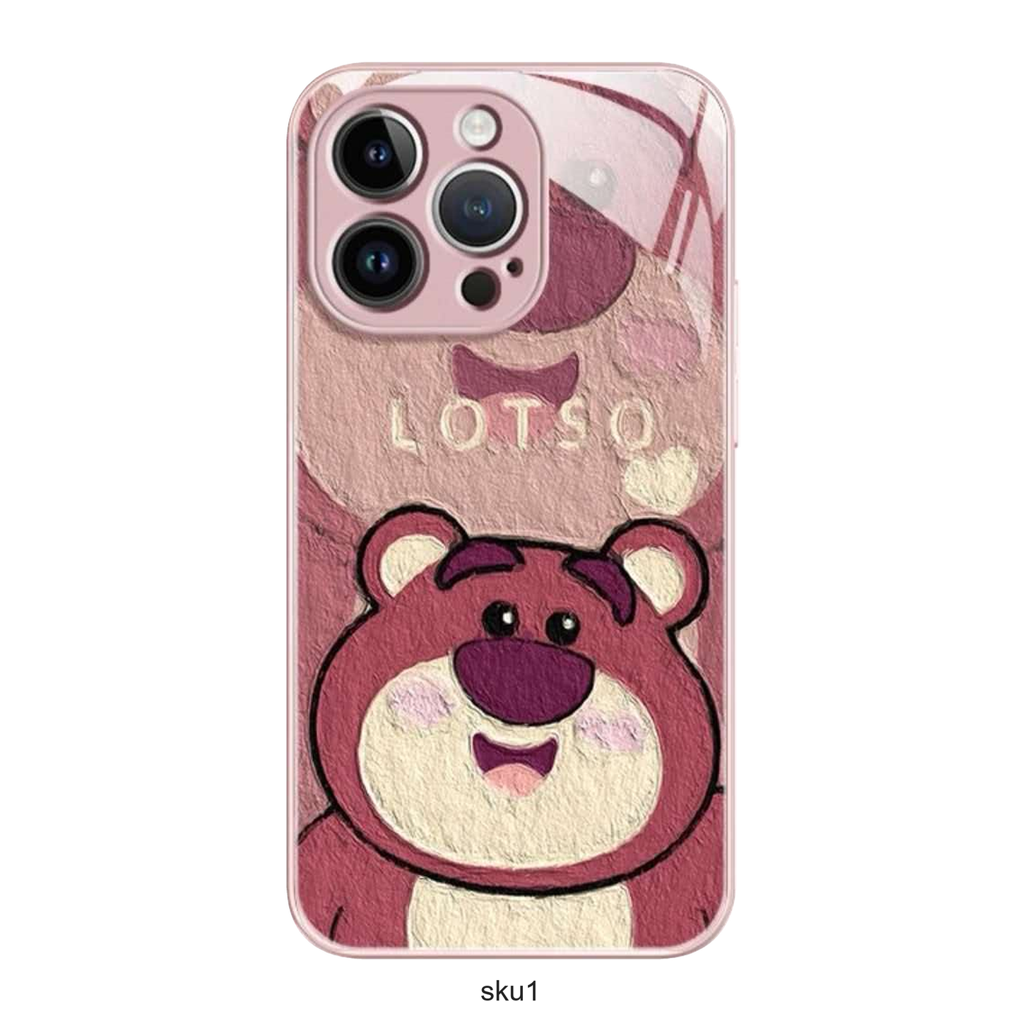 156.スマホケース キャラクター柄 かわいい クリアケース 背面プリント カメラ周り保護 おしゃれ ピンク