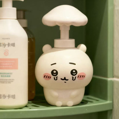 186.可愛い 泡ポンプボトル 詰め替え容器 300ml キャラクター型 マッシュルームヘッド 泡ハンドソープ用 空ボトル お風呂 洗面所 子供 ギフト