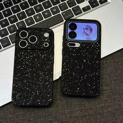 212.ブラックグリッター スマホケース キラキラ ラメ レディース 大人っぽい 携帯カバー iPhone Android 対応