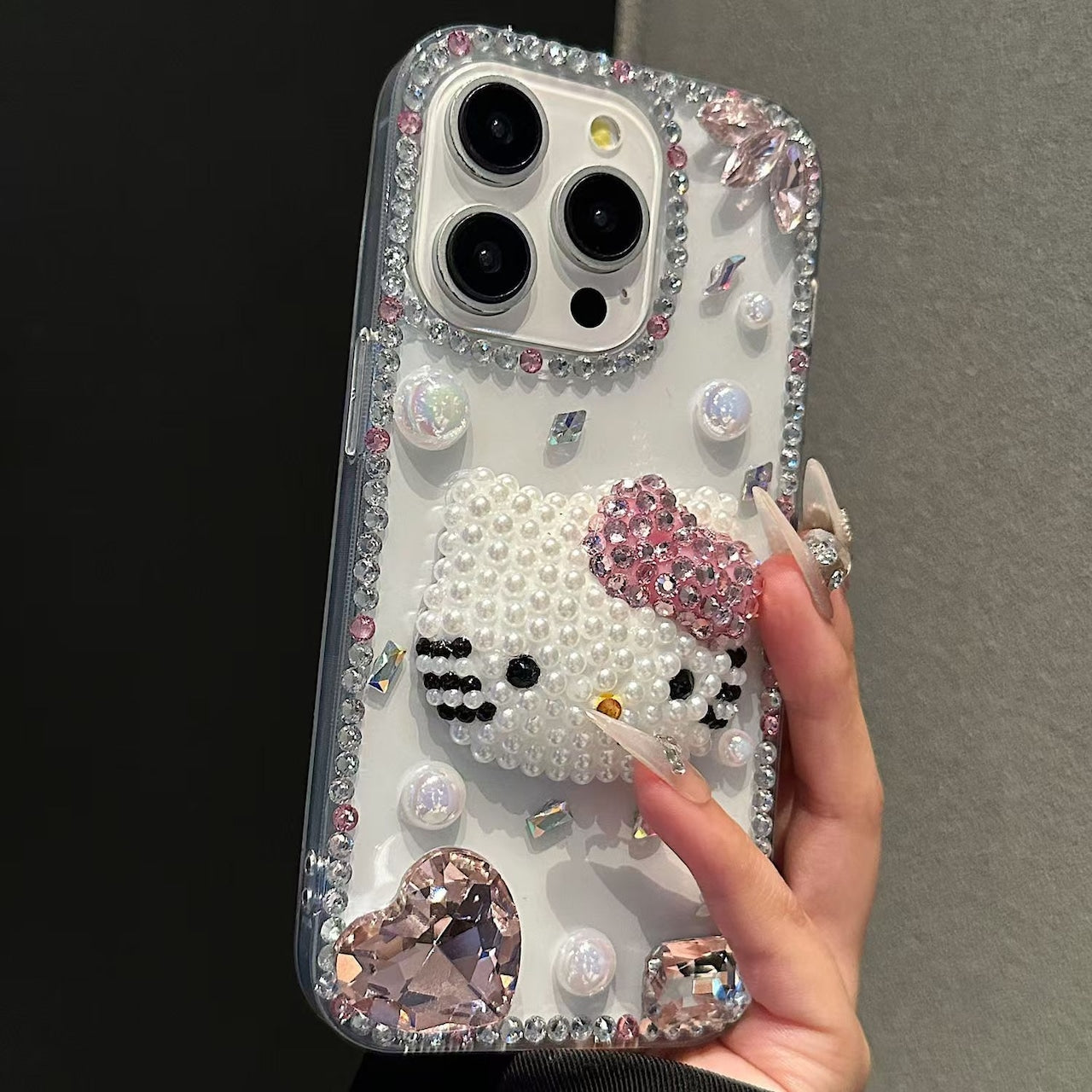 092.オールカバー ラインストーンスマホケース Galaxy S24/S25Ultra/S22/S23 対応 キャラクターデザイン