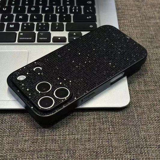 212.ブラックグリッター スマホケース キラキラ ラメ レディース 大人っぽい 携帯カバー iPhone Android 対応