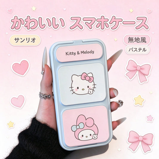 190.可愛い 折りたたみスタンド付き スマホケース 横置き 縦置き両対応 シリコン 保護ケース カバー レンズ保護 かわいい デザイン 落下防止 スマホカバー 【対応機種：iPhone 15 Pro Max /iPhone14 Pro Max】