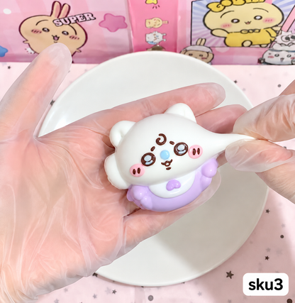 219.``` スクイーズ キャラクター マスコット 5個セット 柔らかい もちもち ストレス解消 おもちゃ 手触り良い 小さい デコレーション プレゼント 子供 大人 ```