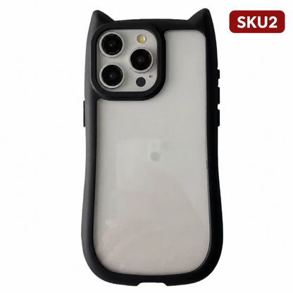 175.猫耳 iPhoneケース シリコン 半透明マット 衝撃吸収 カメラ保護 可愛い キャラクター風 スマホケース 対応iPhone16 15 14 13 Pro Max おしゃれ 女子人気