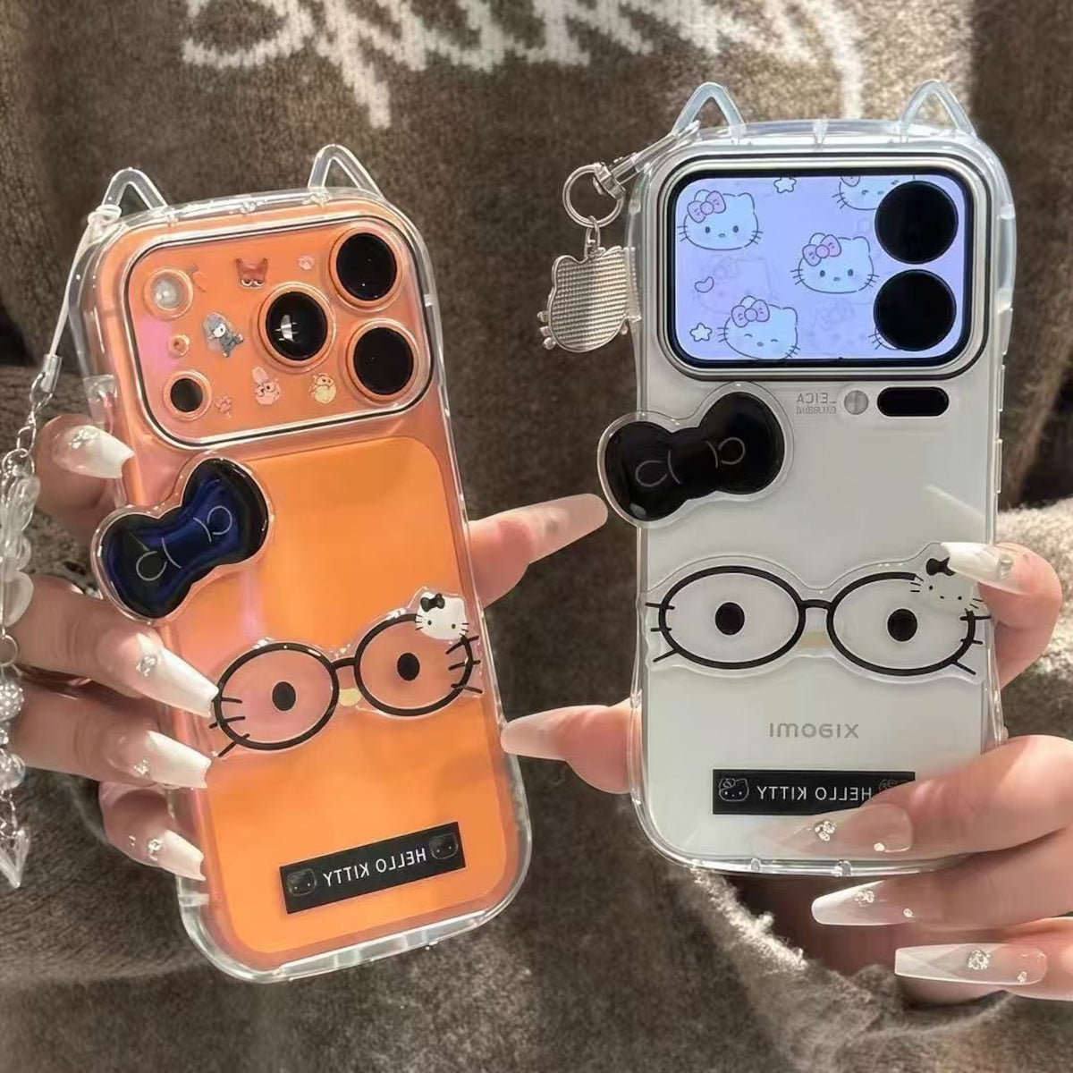 125.韓国風ネコミミ iPhone17ProMax ケース 高級感 クリア TPU 精密穴あき クリエイティブ iPhone16Pro/15 対応 透明ソフトケース