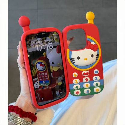 207.レトロガラケー風 アンテナ付きシリコン iPhone ケース 3D 立体デザイン 可愛い 厚手衝撃吸収 落下防止 スマホカバー