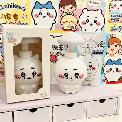 186.可愛い 泡ポンプボトル 詰め替え容器 300ml キャラクター型 マッシュルームヘッド 泡ハンドソープ用 空ボトル お風呂 洗面所 子供 ギフト
