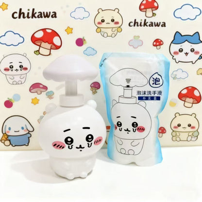 186.可愛い 泡ポンプボトル 詰め替え容器 300ml キャラクター型 マッシュルームヘッド 泡ハンドソープ用 空ボトル お風呂 洗面所 子供 ギフト
