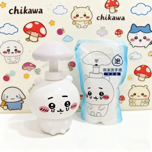 186.可愛い 泡ポンプボトル 詰め替え容器 300ml キャラクター型 マッシュルームヘッド 泡ハンドソープ用 空ボトル お風呂 洗面所 子供 ギフト