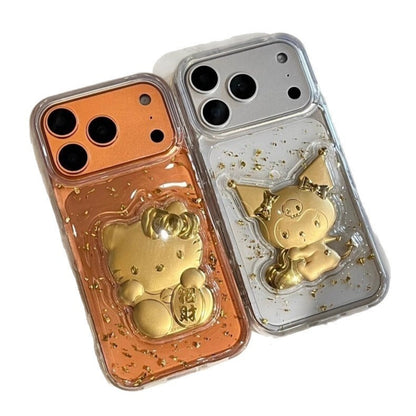 080.金箔立体招き猫 KT レジンスマホケース クロミ iPhone17/16/15/14/12 対応 新作