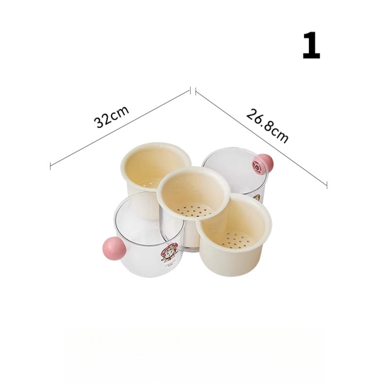 094.回転式仕切り付き食材プレート 二段水切り 重ね置き可能 キッチン下ごしらえトレイ 鍋用野菜・フルーツ盛り皿