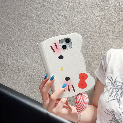 088.マイナーインス風 シンプル赤リボンハローキティ iPhone15ProMax/14/13 ケース 乙女心