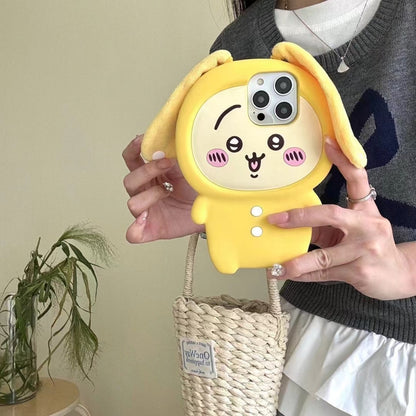109.キャラクター立体ウサギチーちゃん スマホケース iPhone17/16/15ProMax/14/13/11 対応