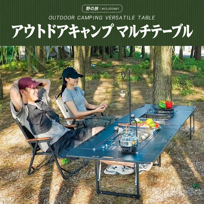 197-a.``` IGT キャンプテーブル 6ユニット モジュール式 組み合わせ自由 折りたたみ アルミ製 アウトドアテーブル バーベキュー 野営 ピクニック ソロキャンプ ファミリーキャンプ 収納簡単 速展開 ```