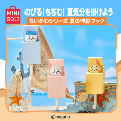 203.伸縮フック 粘着式 穴あけ不要 かわいいキャラクター風デザイン 壁掛けフック 引き出し可能 耐荷重 収納フック キッチン 玄関 バスルーム インテリア雑貨