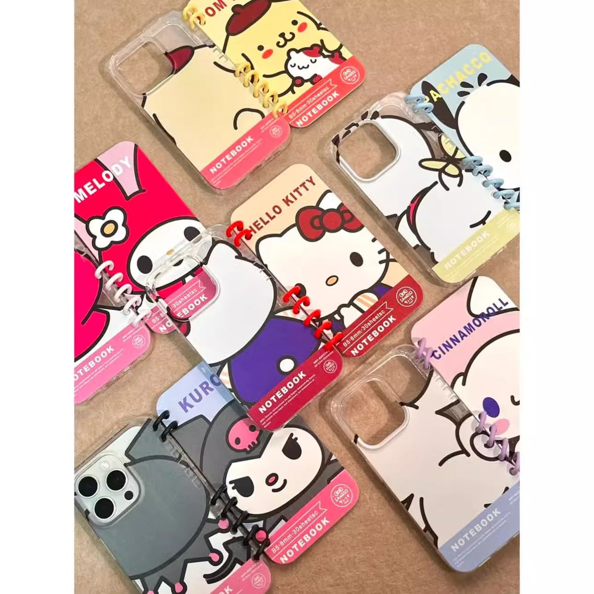 049.本型フリップ手帳ケース サンリオハローキティ カードポケット付き iPhone13/14/15/16ProMax 専用 女子人気カワイイスマホカバー