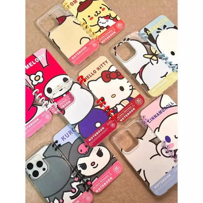 049.本型フリップ手帳ケース サンリオハローキティ カードポケット付き iPhone13/14/15/16ProMax 専用 女子人気カワイイスマホカバー
