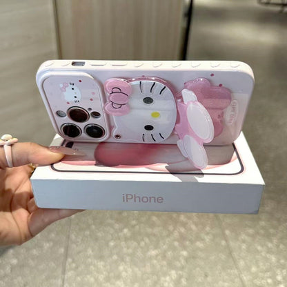 030.Phone 17/16/15/14/13 Pro Max対応 スマホケース レディース iPhone XS/7/8 Plus対応 ハートを抱くT猫デザイン
