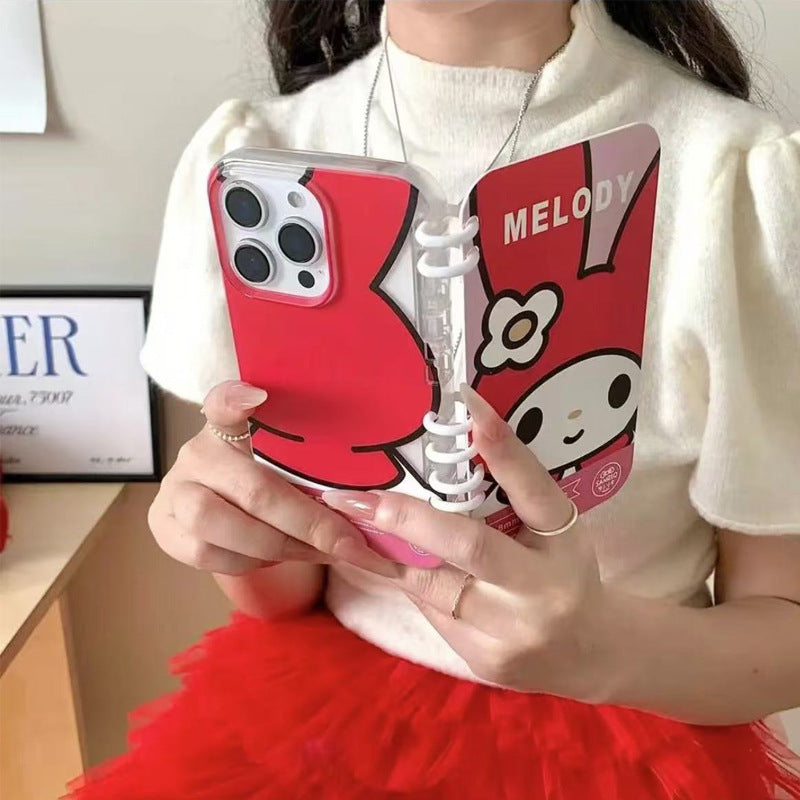 049.本型フリップ手帳ケース サンリオハローキティ カードポケット付き iPhone13/14/15/16ProMax 専用 女子人気カワイイスマホカバー