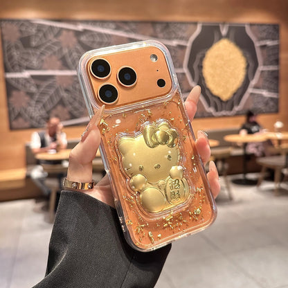 080.金箔立体招き猫 KT レジンスマホケース クロミ iPhone17/16/15/14/12 対応 新作