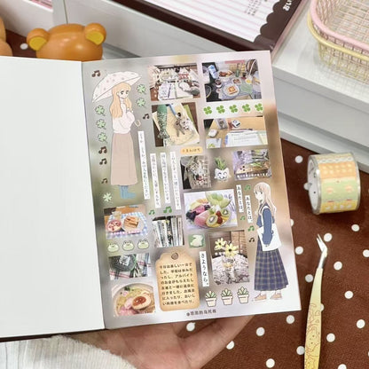 172.ステッカーブック 切り抜き済み ゆめかわいい レトロ 萌えキャラクター 手帳素材 シール帳 DIY デコレーション グッズデコ コレクション 女の子 プレゼント