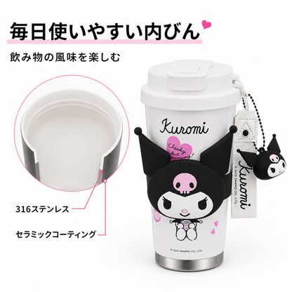 112.夏用タンブラー 男女兼用 コーヒーカップ 保温保冷 セラミック内層 ステンレス携帯マグ