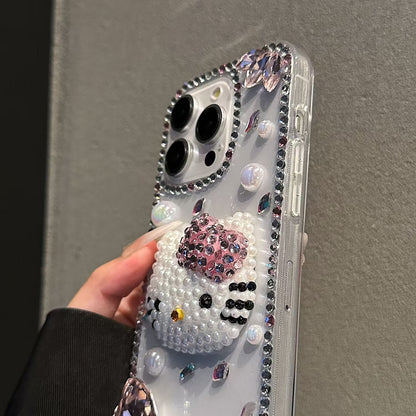 092.オールカバー ラインストーンスマホケース Galaxy S24/S25Ultra/S22/S23 対応 キャラクターデザイン