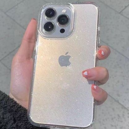 221.``` iPhone 16 Pro Max ケース クリア ラメ キラキラ 縁取りラインストーン 透明 薄型 TPU 耐衝撃 カメラ保護 おしゃれ レディース プレゼント ```