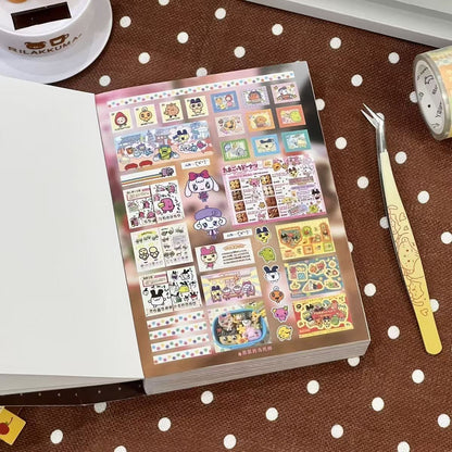 172.ステッカーブック 切り抜き済み ゆめかわいい レトロ 萌えキャラクター 手帳素材 シール帳 DIY デコレーション グッズデコ コレクション 女の子 プレゼント