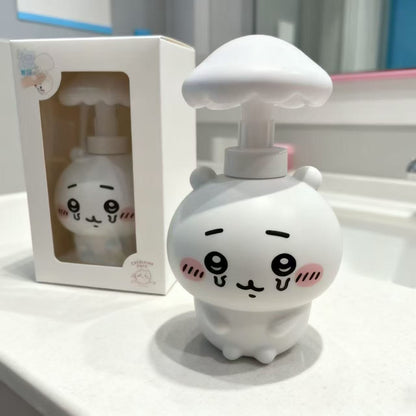 186.可愛い 泡ポンプボトル 詰め替え容器 300ml キャラクター型 マッシュルームヘッド 泡ハンドソープ用 空ボトル お風呂 洗面所 子供 ギフト