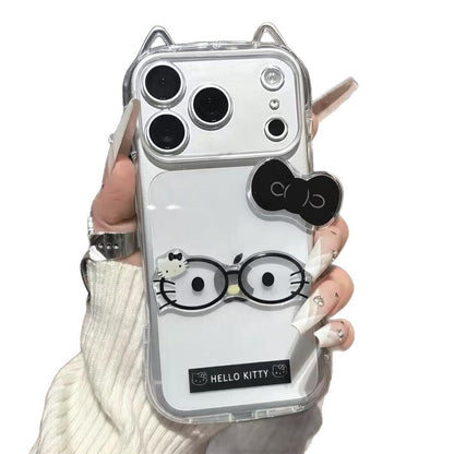 125.韓国風ネコミミ iPhone17ProMax ケース 高級感 クリア TPU 精密穴あき クリエイティブ iPhone16Pro/15 対応 透明ソフトケース