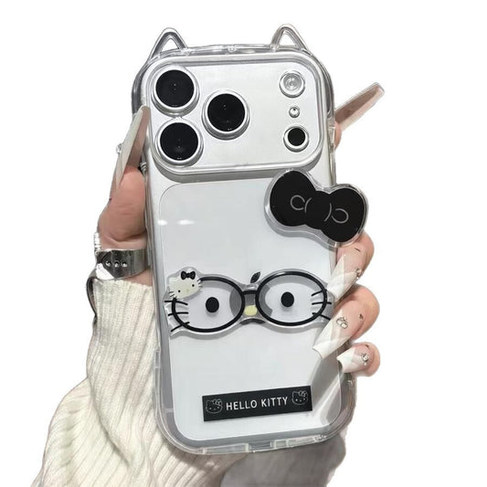 125.韓国風ネコミミ iPhone17ProMax ケース 高級感 クリア TPU 精密穴あき クリエイティブ iPhone16Pro/15 対応 透明ソフトケース